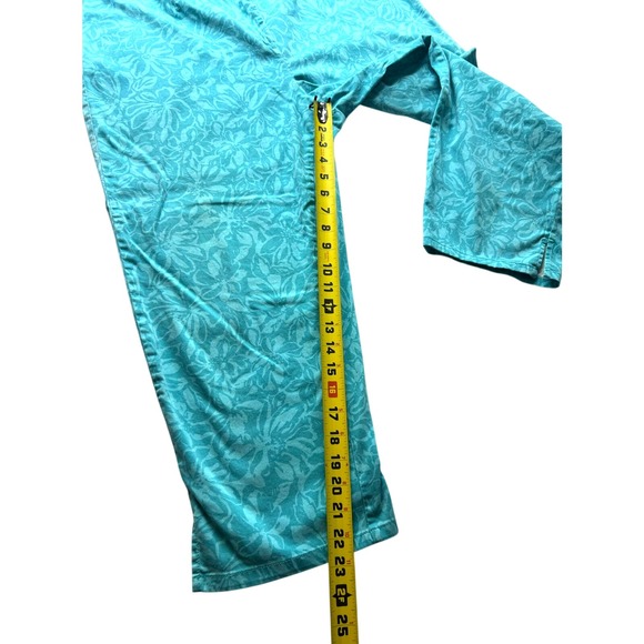 Worthington Stretch Teal Blue Floral Capri Pants Cotton Plus Size‎ 18W Summer - Picture 9 of 9